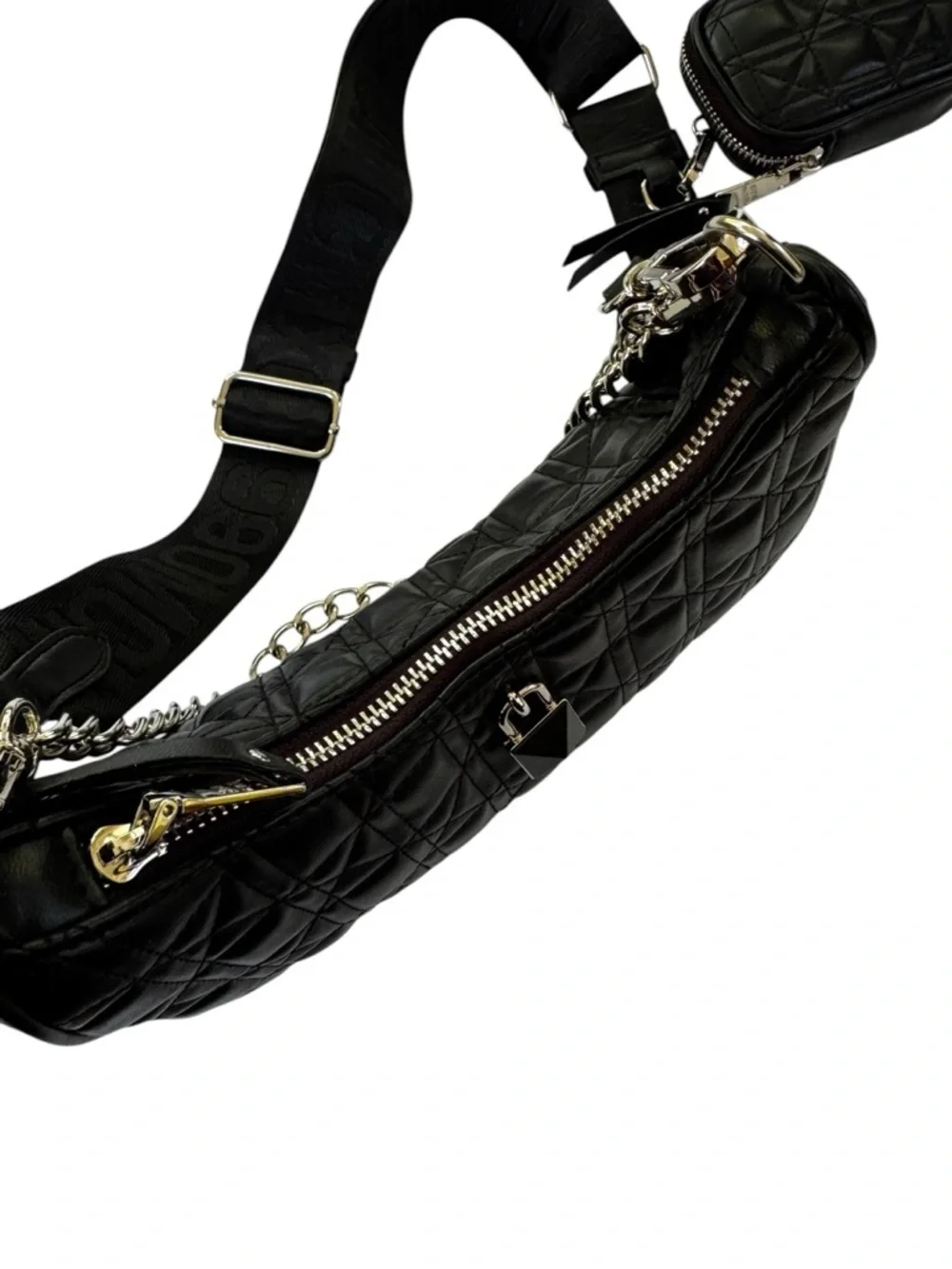 NWT Steve Madden BVITAL-G Quilted Crossbody Bag Black Vegan